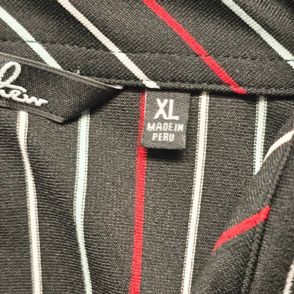 Travis Mathew Polo Shirt Mens XL Black Striped Golf Performance Short Sleeve - Picture 10 of 14